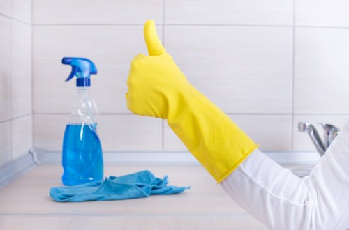 Local after builders cleaners working in a central London W1G apartment