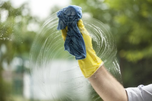 Exterior building cleaning with careful access planning in W1G